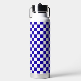 Botella De Agua Deep blue checkered