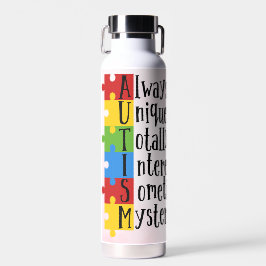 Botella De Agua Defensa del Autismo Colorida