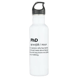 Botella De Agua Definición de diccionario divertida de PhD