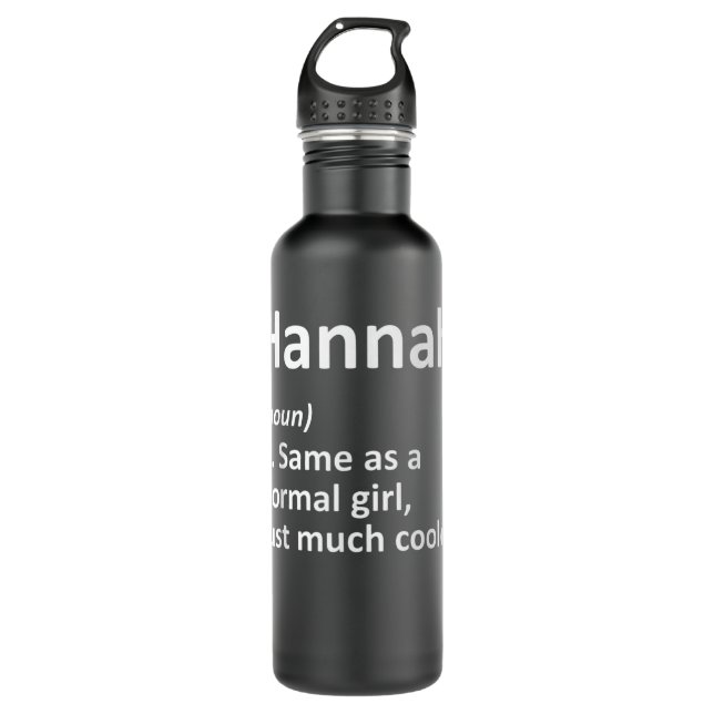 Botella De Agua Definición HANNAH Nombre personalizado Divertido C (Anverso)