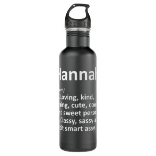 Botella De Agua Definición HANNAH Nombre personalizado Divertido C