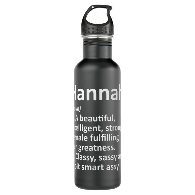 Botella De Agua Definición HANNAH Nombre personalizado Graciosa Ch (Anverso)