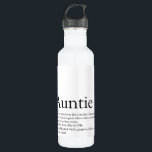 Botella De Agua Definición moderna de tía negra y blanca<br><div class="desc">Personaliza tu Tía o Tía especial,  favorita para crear un regalo único. Una manera perfecta de mostrarle lo increíble que es cada día. Diseñado por Thisisnotme©</div>