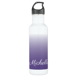 Botella De Agua Degradado oscuro ultravioleta personalizado