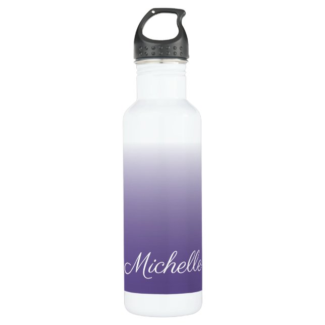 Botella De Agua Degradado oscuro ultravioleta personalizado (Anverso)