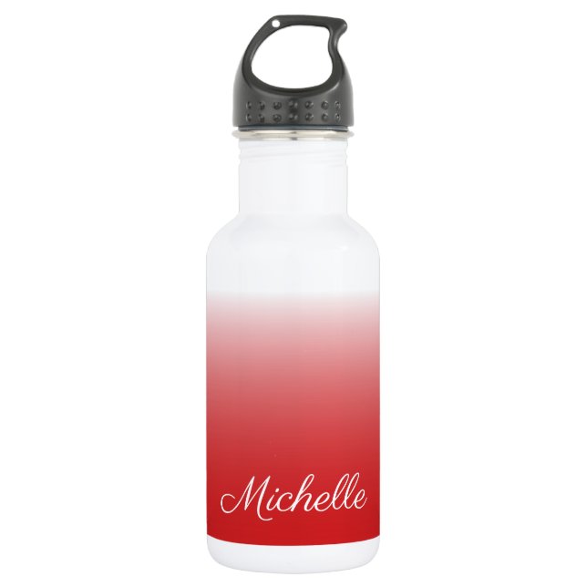 Botella De Agua Degradado oscuro y rojo personalizado (Anverso)