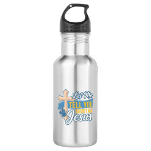 Botella De Agua Déjame contarte sobre mi camiseta cristiana de Jes