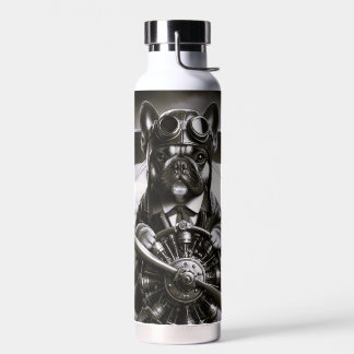 Botella de agua del aviador de Bulldog francés