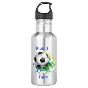 Botella de agua del balón de fútbol de los