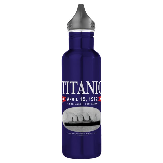 Botella de agua del barco fantasma Titanic (Izquierda)