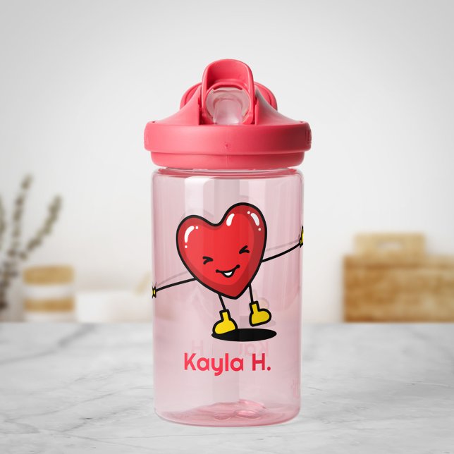 Botella de agua del corazón feliz (Subido por el creador)