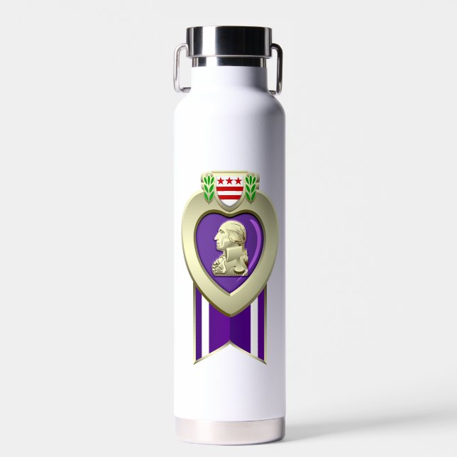 Botella de agua del Corazón Púrpura (Delantero)