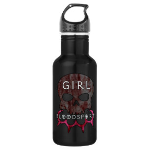 Botella de agua del deporte de sangre del chica
