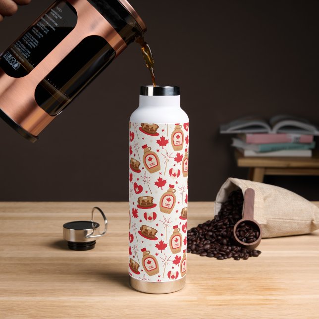 Botella de agua del Día del Fiesta de Canadá (Café)