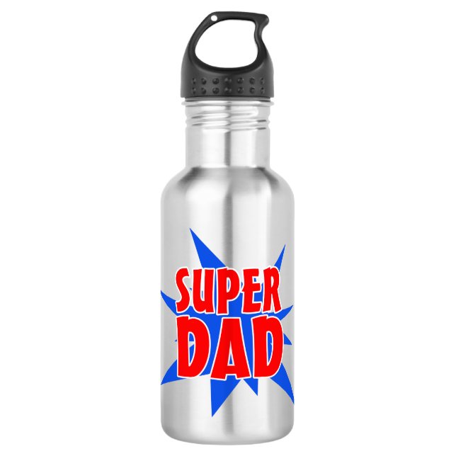 Botella de agua del Día del Padre de Super Papá (Anverso)