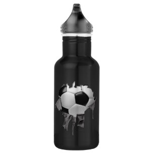 Botella de agua del fútbol desgarrado