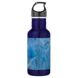Botella de agua del glaciar azul