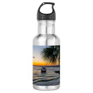 Botella de agua del Golfo Breeze Florida Sunset
