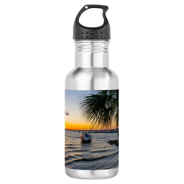 Botella de agua del Golfo Breeze Florida Sunset (Anverso)