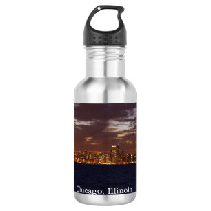 Botella de agua del horizonte de Chicago