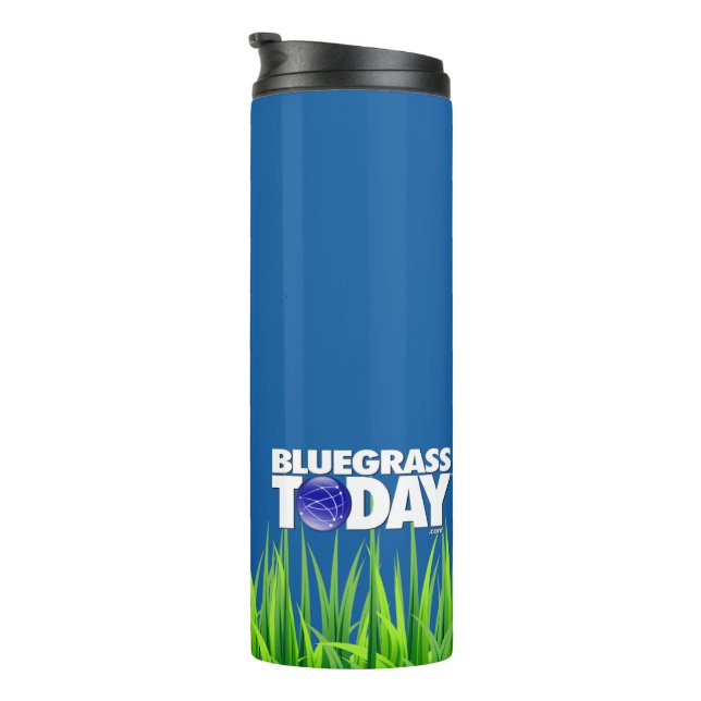 Botella de agua del logo de Bluegrass Today (Rotado hacia la derecha)