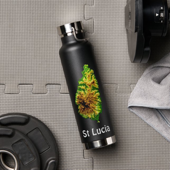 Botella de agua del Mapa Verde de Santa Lucía (Gimnasio)