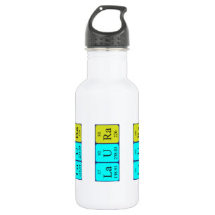 Botella de agua del nombre de la tabla periódica