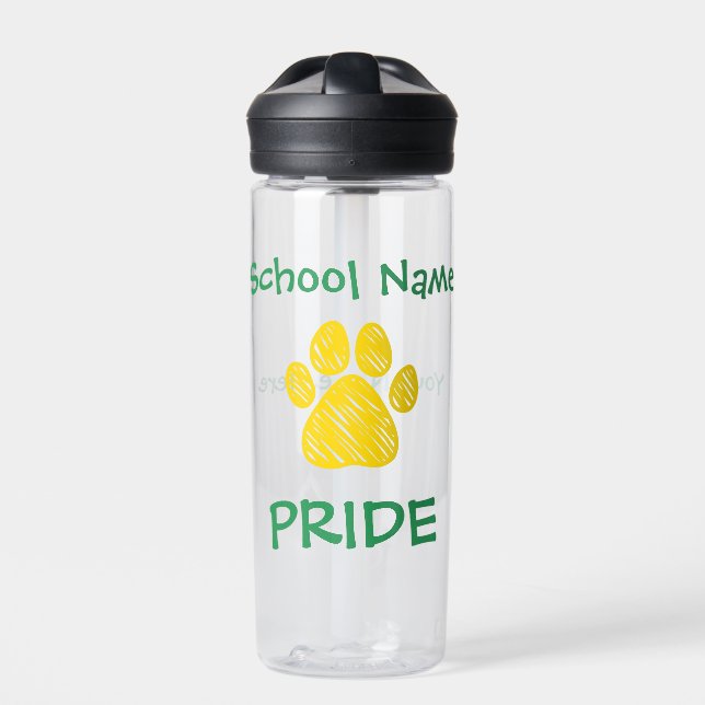 Botella de agua del orgullo escolar personalizada  (Delante)
