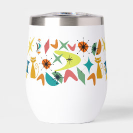 Botella de agua del patrón retro de mediados del s