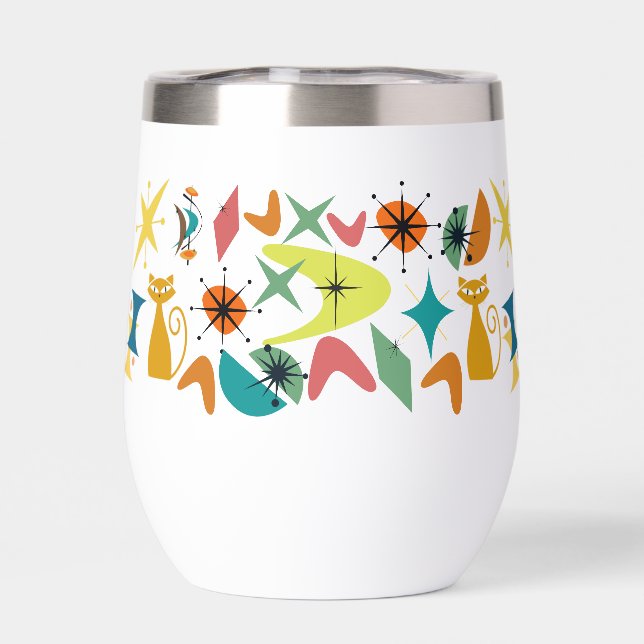 Botella de agua del patrón retro de mediados del s (Trasero)