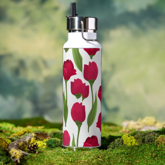 Botella de agua del Patrón Rosa