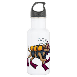 Botella de agua del perro del buceo con escafandra