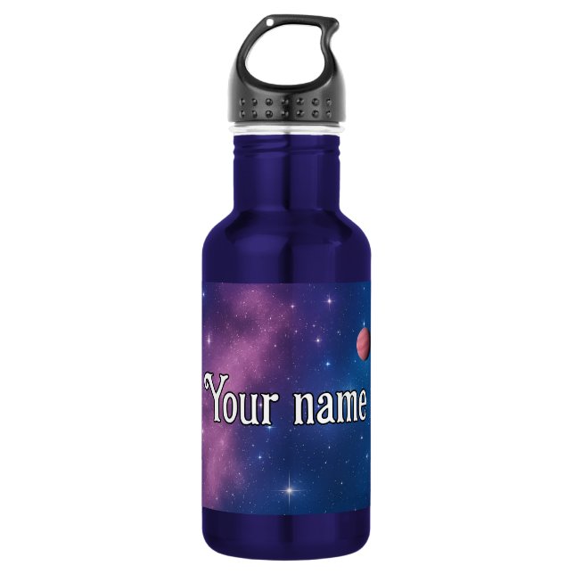Botella de agua del planeta Galaxy - Nombre person (Anverso)