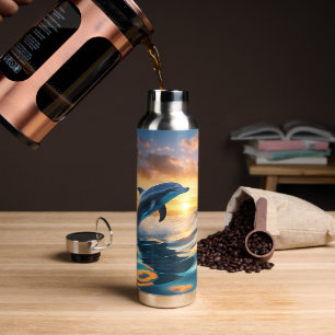 Botella De Agua Delfín oceánico de Sunset