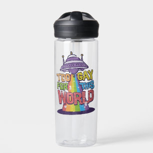 Botella De Agua Demasiado gay para este mundo Funny LGBT Alines UF