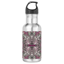 Botella De Agua DENISE ~ BURBUJAS DE PLATA GLOSSY! ~ Plata rosa 3D