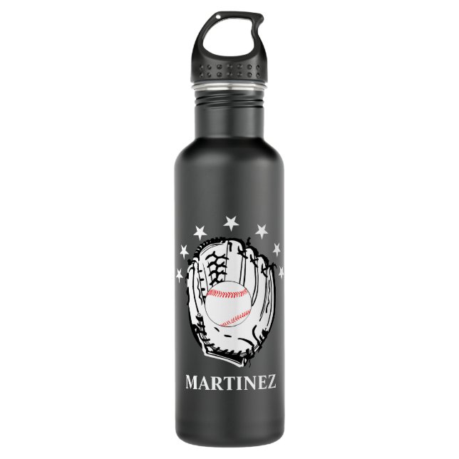 Botella De Agua Deportes con temas de béisbol personalizados (Anverso)