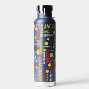 Botella De Agua Deportes de tenis nombre de costumbre rojo blanco