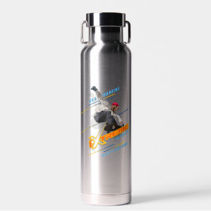 Botella De Agua Deportista extremo de skate retro  