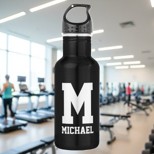 Botella de agua deportiva con monograma personaliz