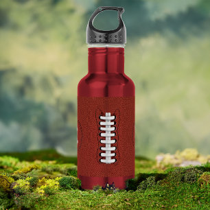 Botella de agua deportiva con tema de fútbol y mon