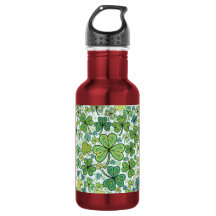 Botella de agua deportiva elegante azul y verde de