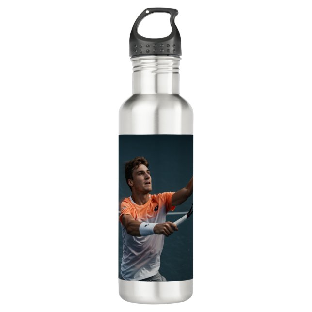 Botella de agua deportiva personalizada | Nombre p (Anverso)