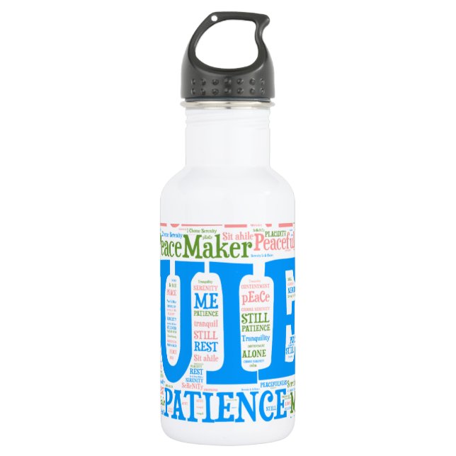 Botella de agua deportiva, Wordart_Cloud_Serenity_ (Anverso)