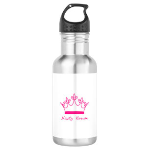 Botella de agua desagradable de la mujer