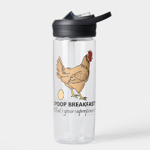 Botella De Agua Desayuno de pollo poops Gracioso CamelBak