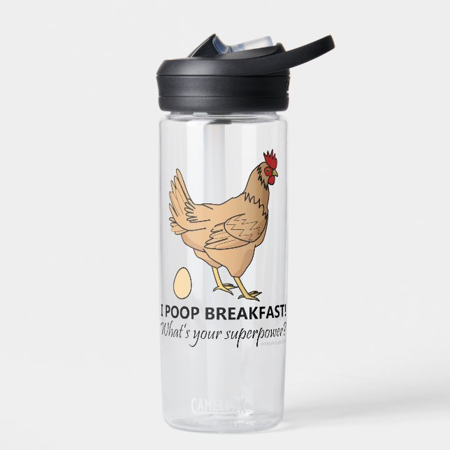 Botella De Agua Desayuno de pollo poops Gracioso CamelBak (Izquierdo)