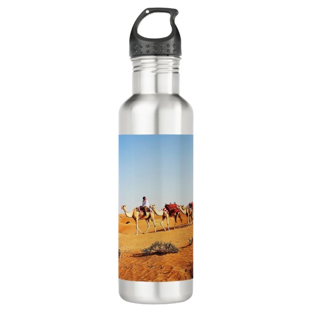 Botella De Agua Desértico y camellos de Dubai (Anverso)