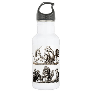 Botella De Agua Desfile de animales de cuento vintage: Arte de par