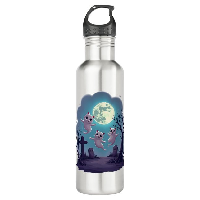Botella De Agua Desfile de gatos fantasma (Anverso)